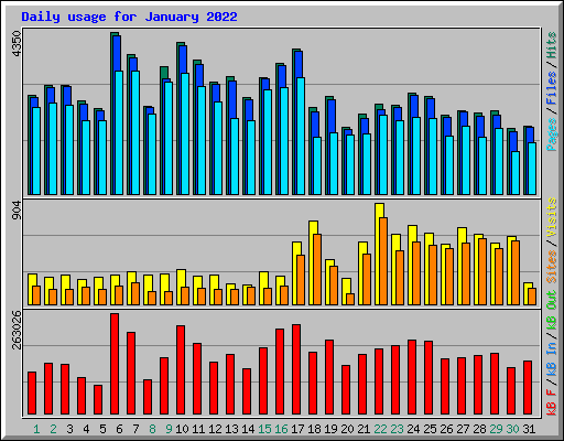 Daily usage for January 2022
