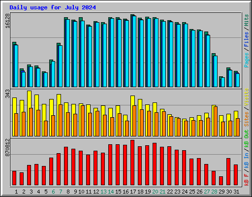 Daily usage for July 2024