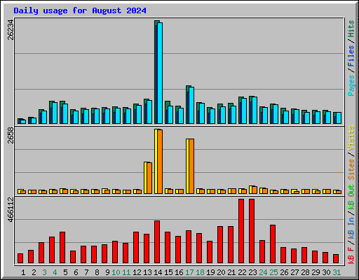 Daily usage for August 2024