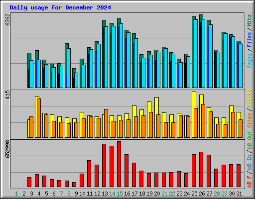 Daily usage for December 2024