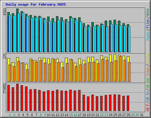 Daily usage for February 2025