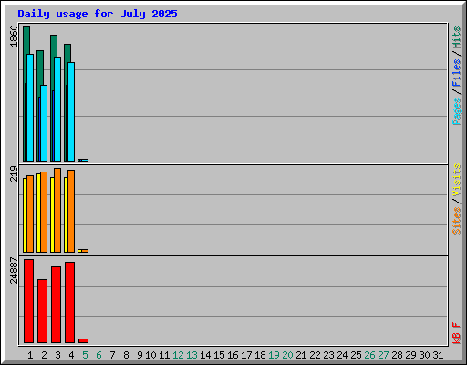 Daily usage for July 2025