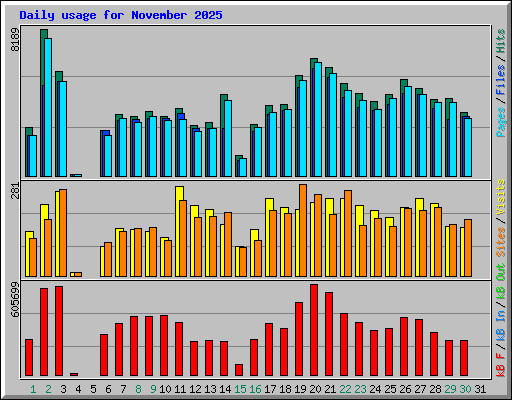 Daily usage for November 2025