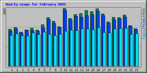 Hourly usage for February 2022