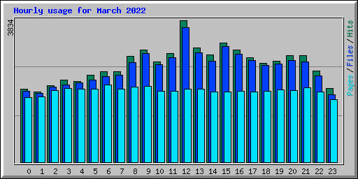 Hourly usage for March 2022
