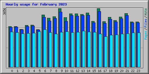 Hourly usage for February 2023