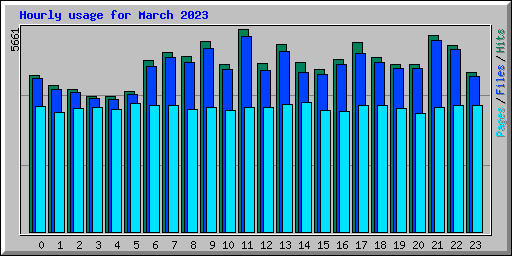 Hourly usage for March 2023