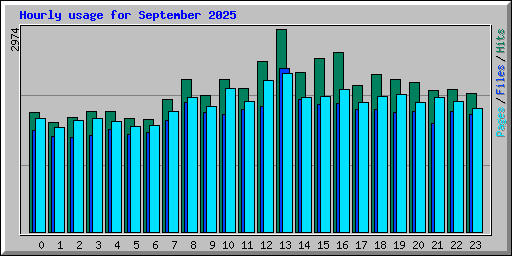 Hourly usage for September 2025