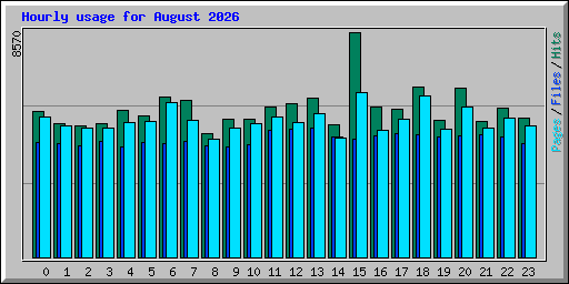 Hourly usage for August 2026